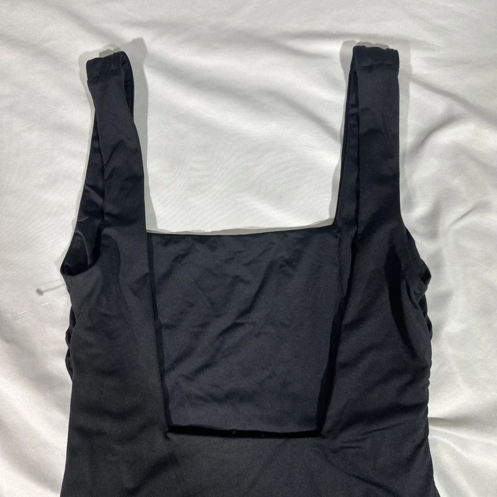 NEW $165 Vitamin A‎ [ Small ] Mika Square Neck One Piece Swimsuit Black U1519